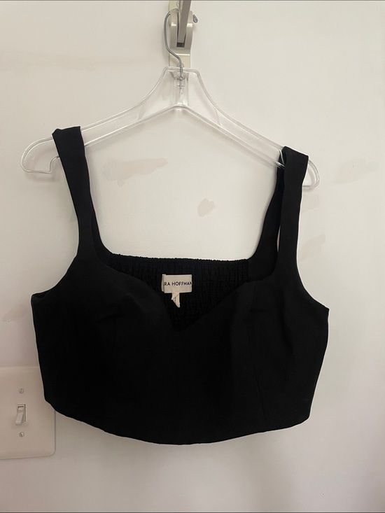 Mara Hoffman Tops - Mara Hoffman Black Cropped Square-Neck Tank